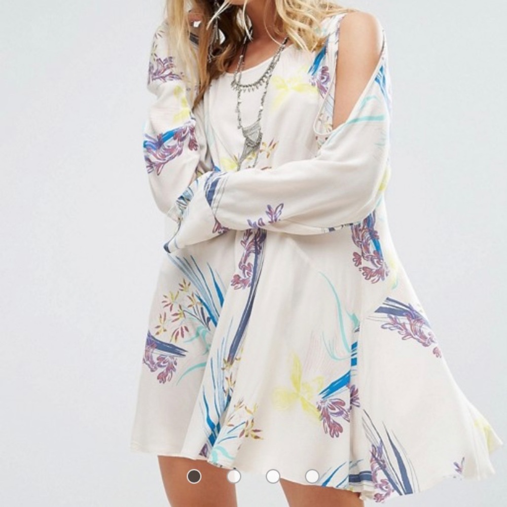 Free People Clear Skies Cold Shoulder Print dress